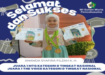 Prestasi Gemilang Filzah, Siswi MI Sunan Muria Poncokusumo dalam Lomba MTQ dan Menyanyi Tingkat Nasional